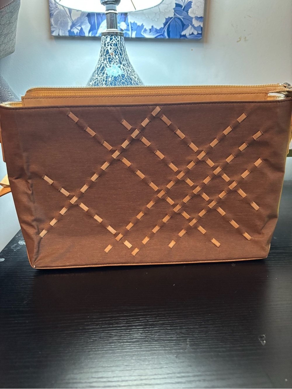 Authentic Archival Vintage Burberry London Geometric Satin Lattice Shoulder Bag